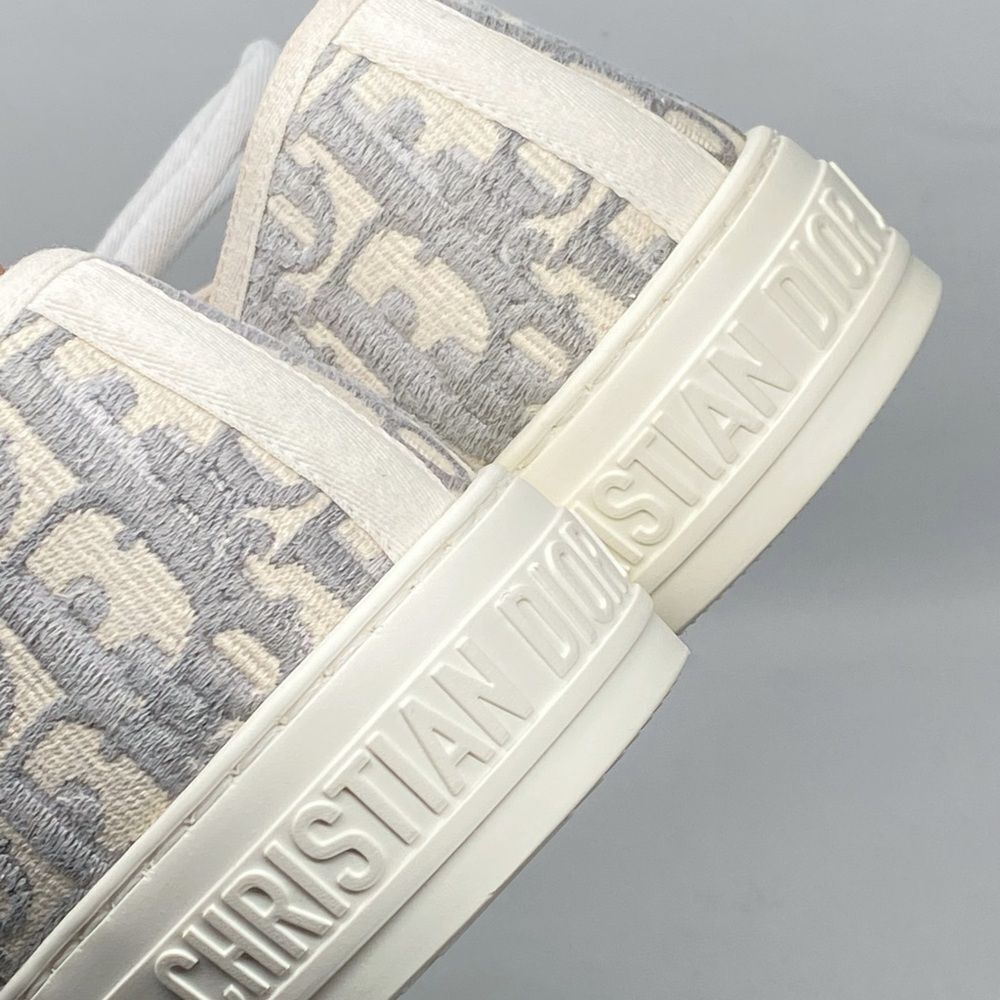 Dior Walk'n'Dior Sneaker Stone Gray Dior Oblique Embroidered Cotton size 41 - Picture 8 of 16